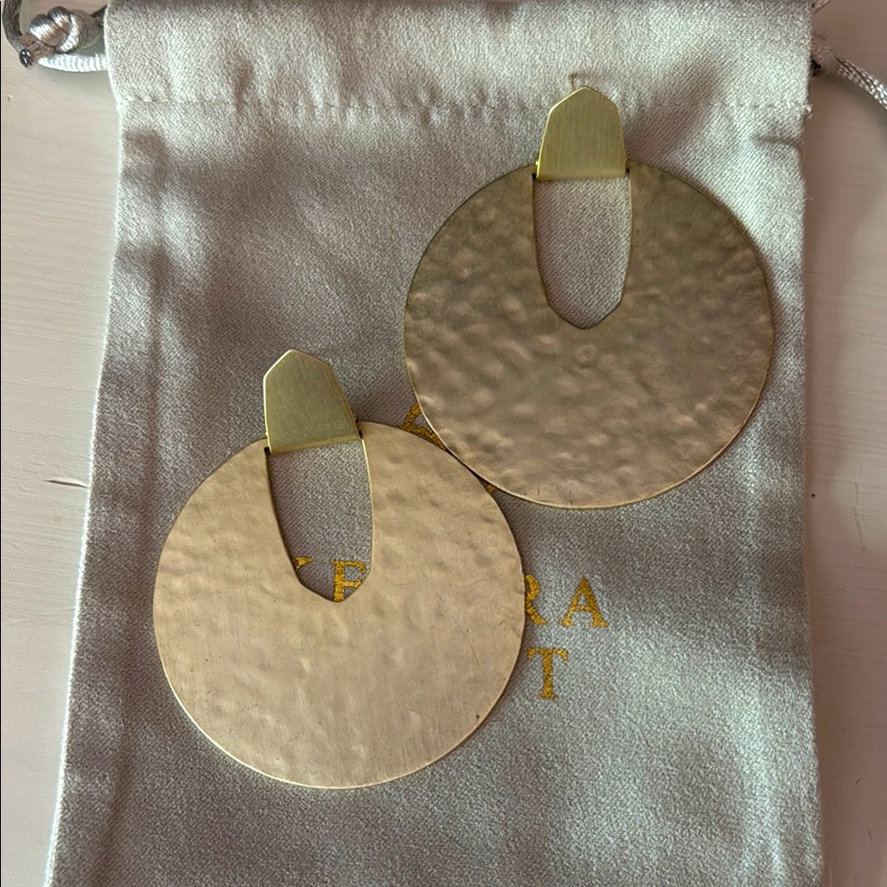 Gold Hammered Earrings